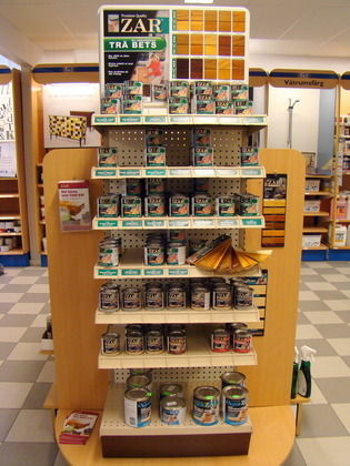 Exponeringsställ med trä bets