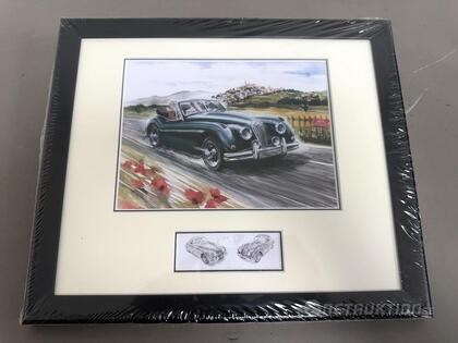 Jaguar XK140 -57, Uli Ehret Litografi Jaguar XK140 -57, Uli Ehret Litografi
