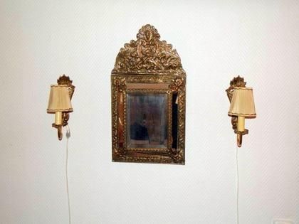 Spegel i barockstil + lampetter