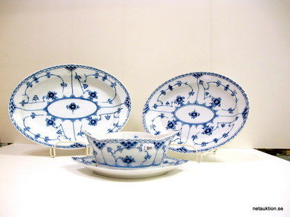 Uppläggningsfat & såsskål, Musselmalet, Royal Copenhagen