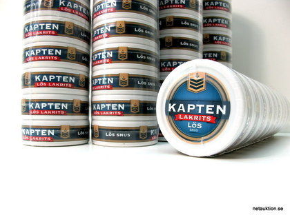 8st stockar lössnus, Lakrits, Kapten
