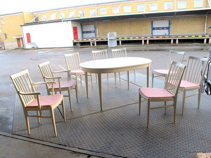 Matbord med 6+2st stolar, Carl Malmsten, "Herrgården"