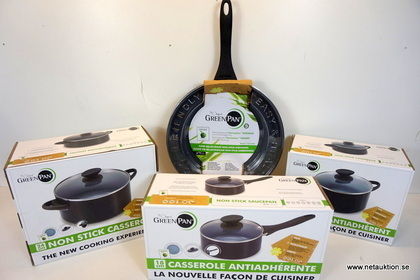 Kastruller och stekpanna, GreenPan, 4 delar 