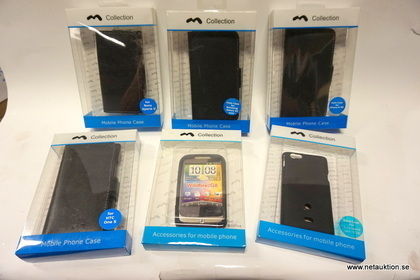 Skal och fodral, bl.a Iphone, Sony och HTC, ca 56st