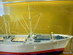 Stort modellfartyg i glasmonter, M/S Sudan