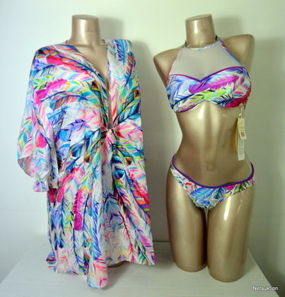 Bikiniset stl 10UK med matchande strandtopp