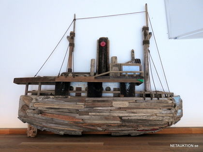 Prydnad för vägg, fiskebåt