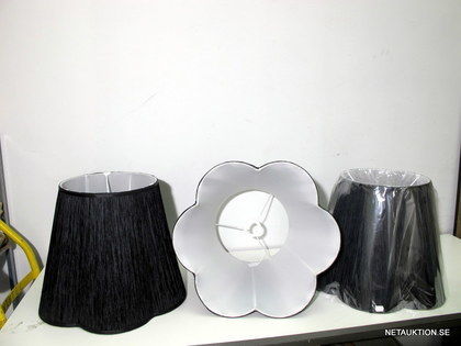 3 st svarta lampskärmar
