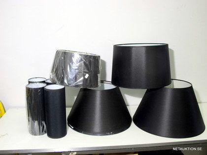 9st svarta  lampskärmar