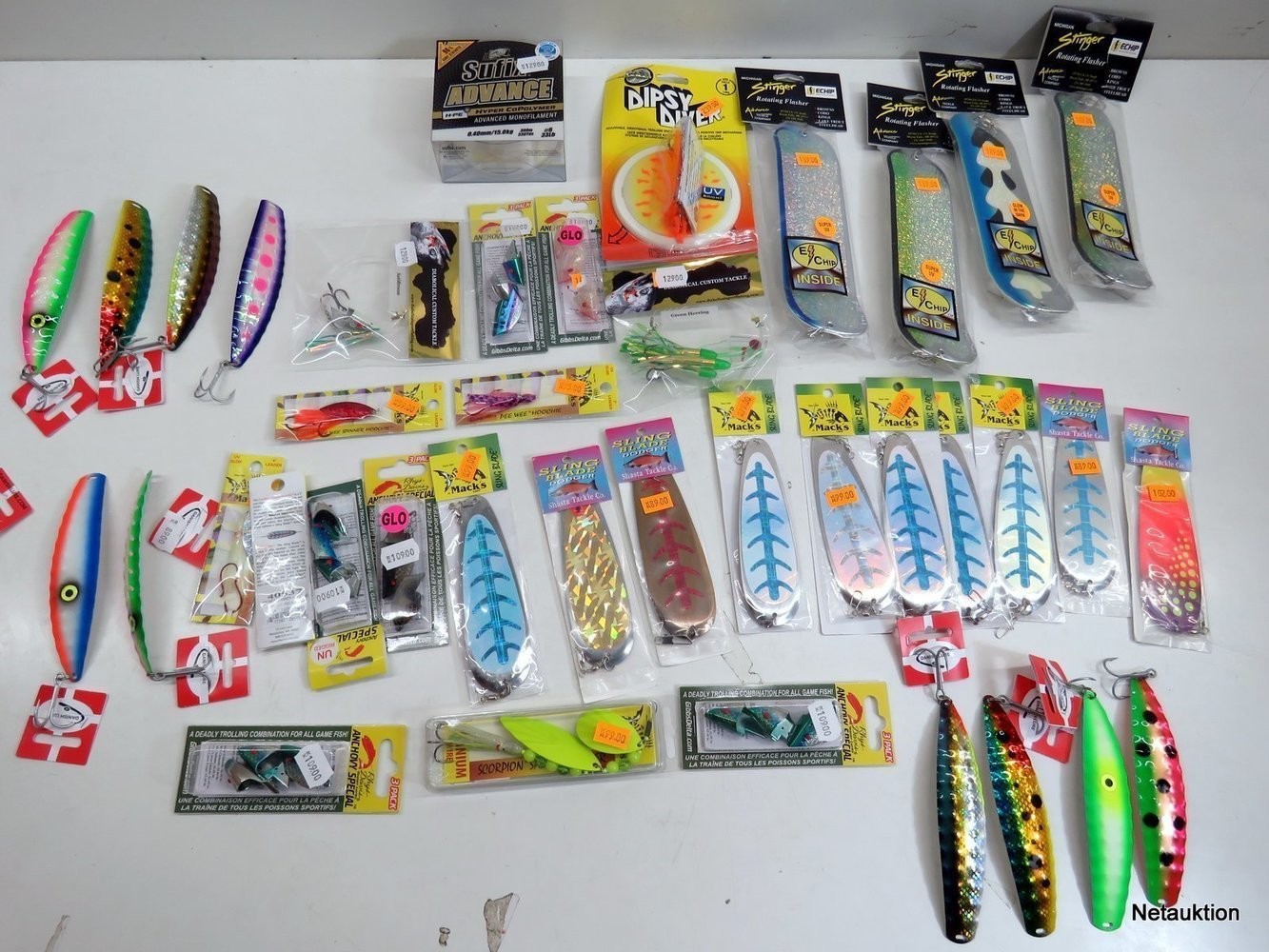 Netauktion Flashers, dipsy diver, trollingskedar mm