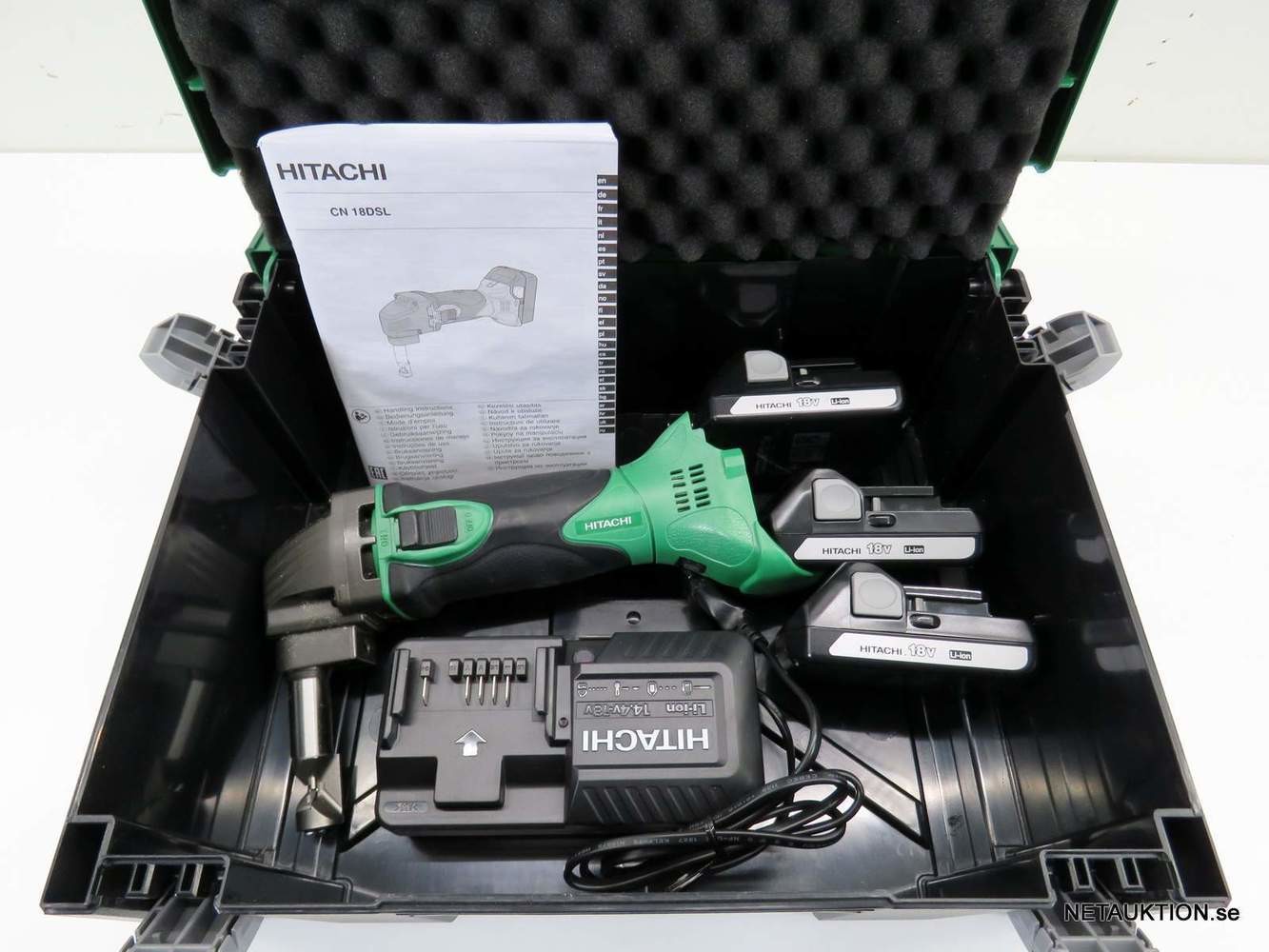 Netauktion Nibbler, Hitachi CN18DSL 18v (3x1,5Ah)