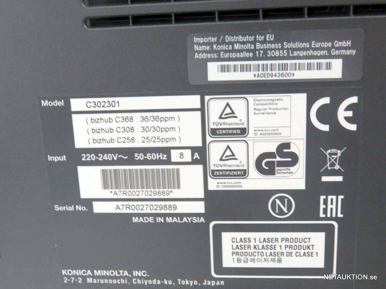 Netauktion - Konica Minolta bizhub C258