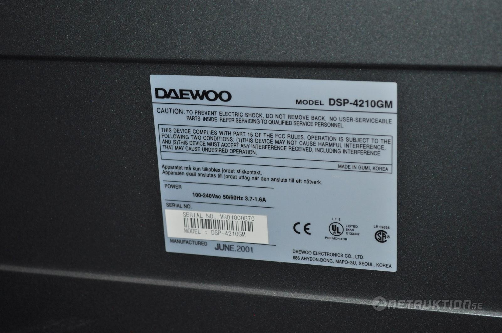 Netauktion PlasmaTV Daewoo
