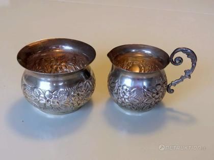 Socker & gräddset, engelskt silver
