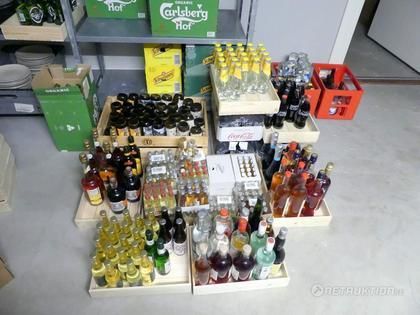 Alkohol av vin, öl och starksprit.