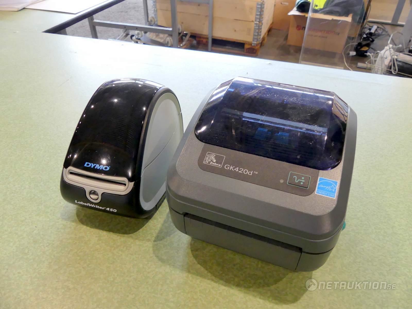 Netauktion Dymo och Zebra etikettskrivare