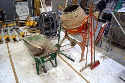 Cementblandare, brukskärra & redskap