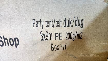 Partytält 3x9m PE