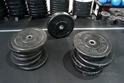 Gummerade skivstångsvikter, 10-20kg