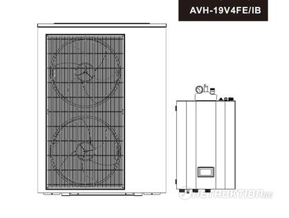 Luft/Vatten värmepump 12kw R32/Split+Hydrobox