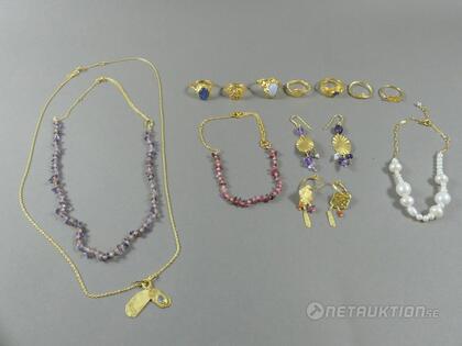 Silversmycken, 7 delar, ringar strl 51