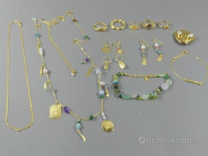 Silversmycken, 13 delar, ringar strl 57