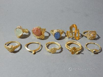 Ringar i silver 10st, strl 51