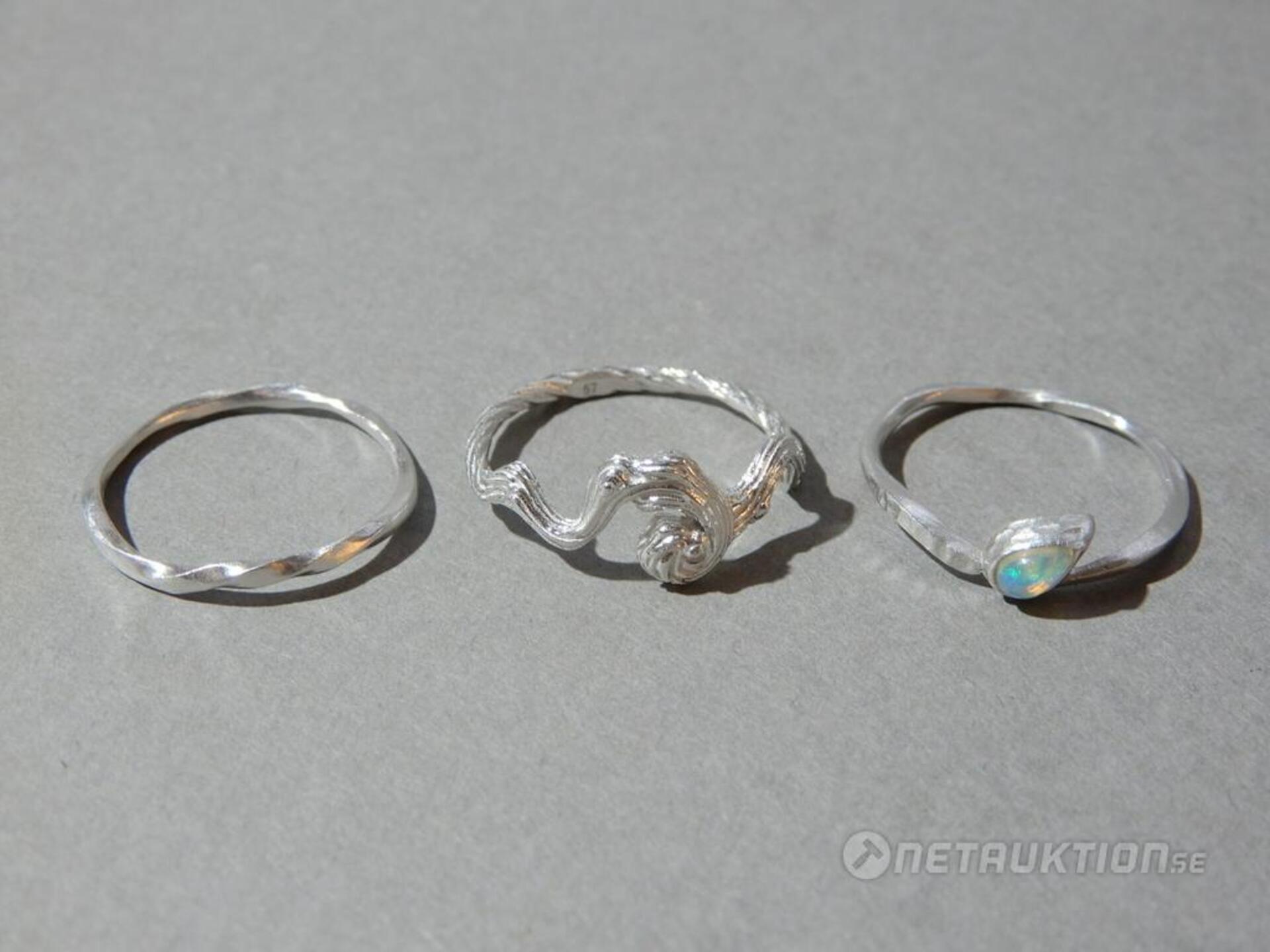 Netauktion Ringar i silver 10st, strl 57 — free download