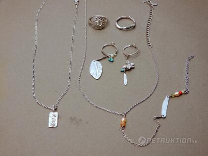 Silversmycken, 4 delar, ringar strl 53