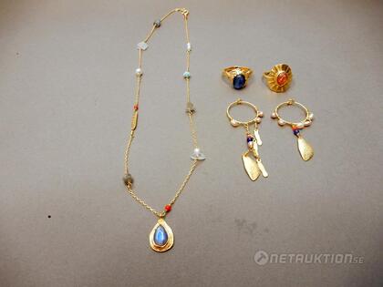 Silversmycken, 4 delar, ringar strl 53