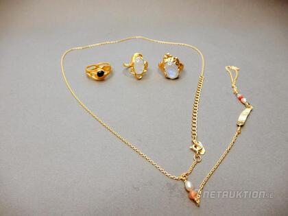 Silversmycken, 4 delar, ringar strl 55