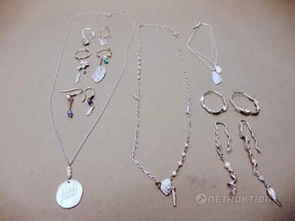 Silversmycken, 6 delar, ringar strl 49