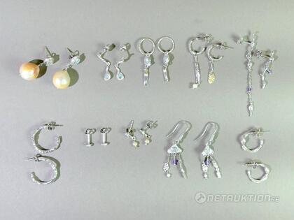 Örhängen i silver, 10 st