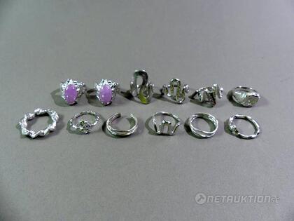 Ringar i silver 12st, strl 45