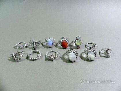 Ringar i silver 12st, strl 45