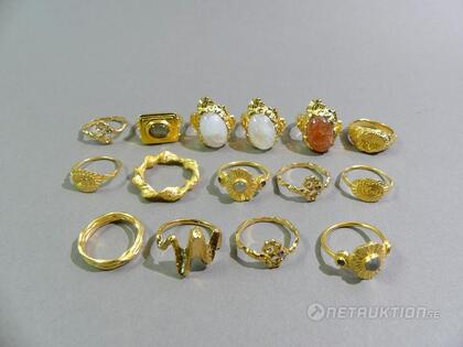 Ringar i silver 12st, strl 45