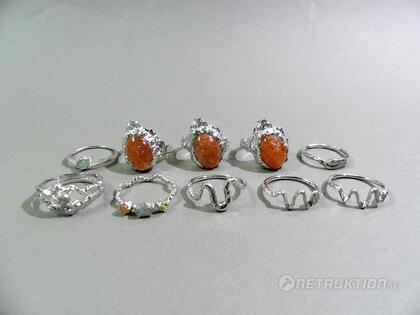 Ringar i silver 10st, strl 53
