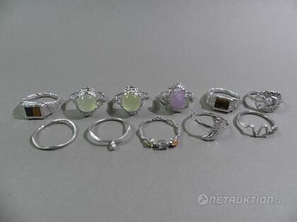 Ringar i silver 10st, strl 59