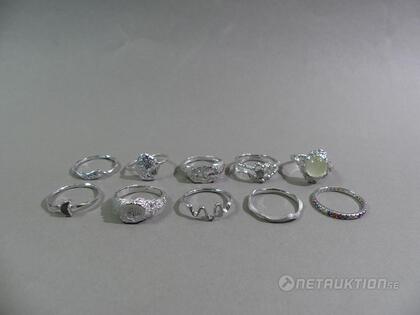 Ringar i silver 10st, strl 54