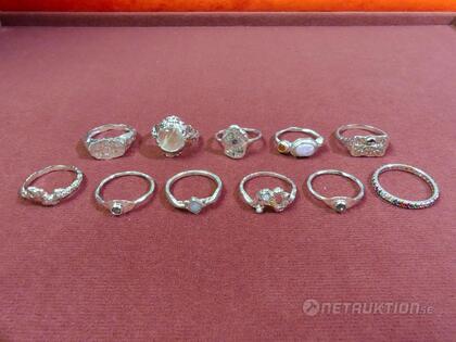 Ringar i silver, 10 st