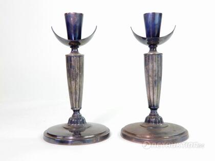 Ljusstakar i silver, ett par Ljusstakar i silver, ett par