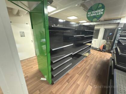 Golvhyllor, butik, 4 sektioner