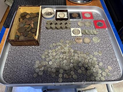 Myntsamling, silver & antika kopparmynt