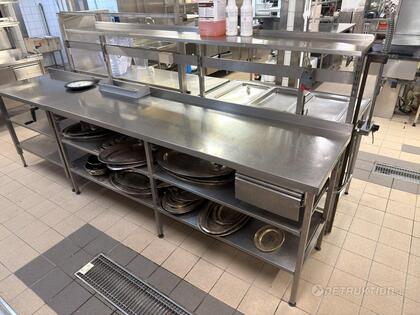 Bänk med hylla, 220cm