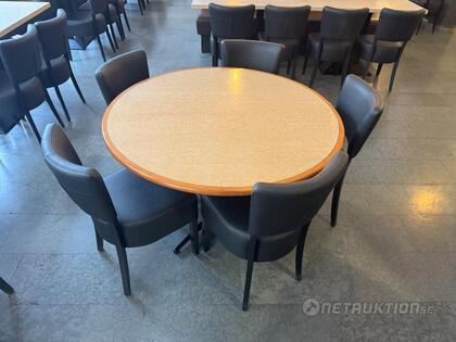 Runt bord och stolar