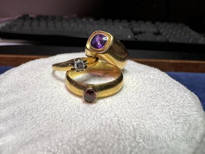 Tre guldringar 18K