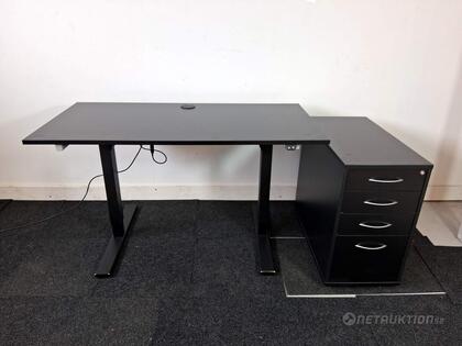 Elskrivbord och hurts i svart Elskrivbord och hurts i svart