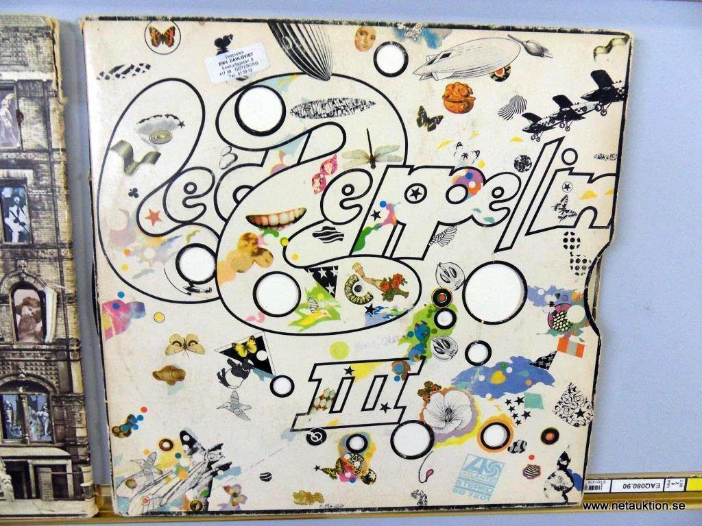 Led Zeppelin Skivor Netauktion - 3st LP-skivor, Led Zeppelin.