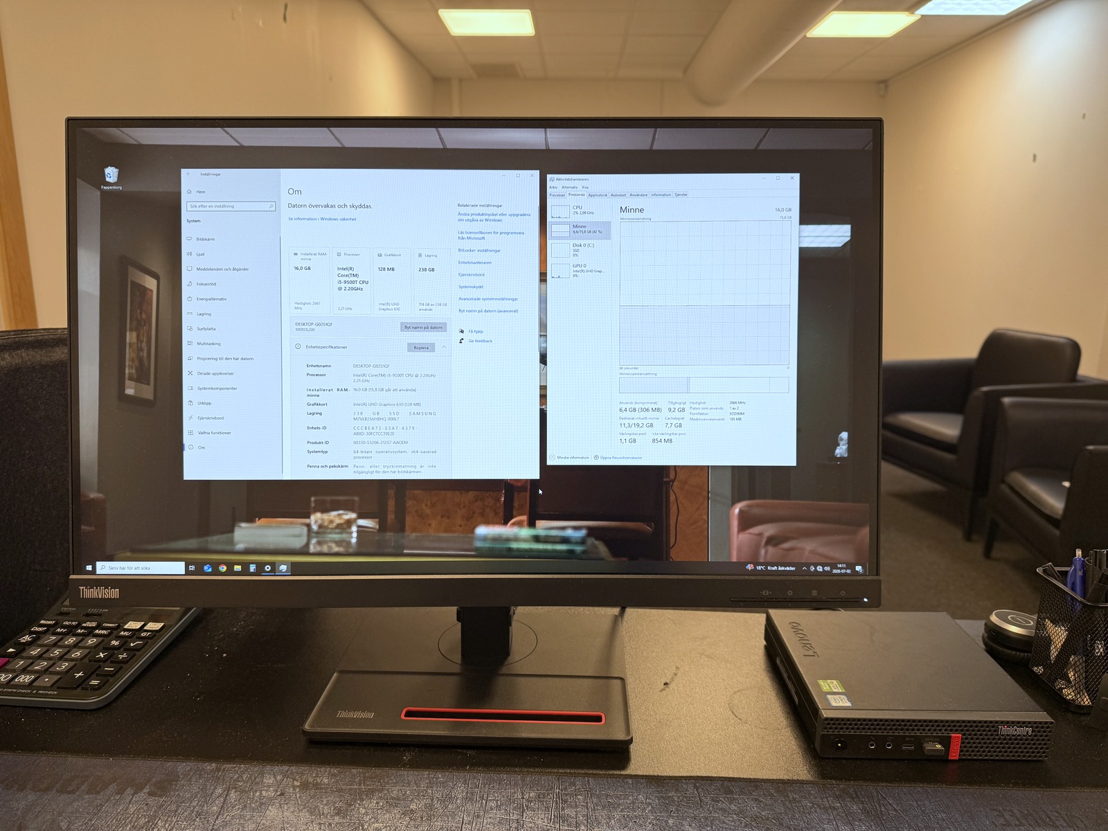 Dator Lenovo + skärm Dator Lenovo + skärm
