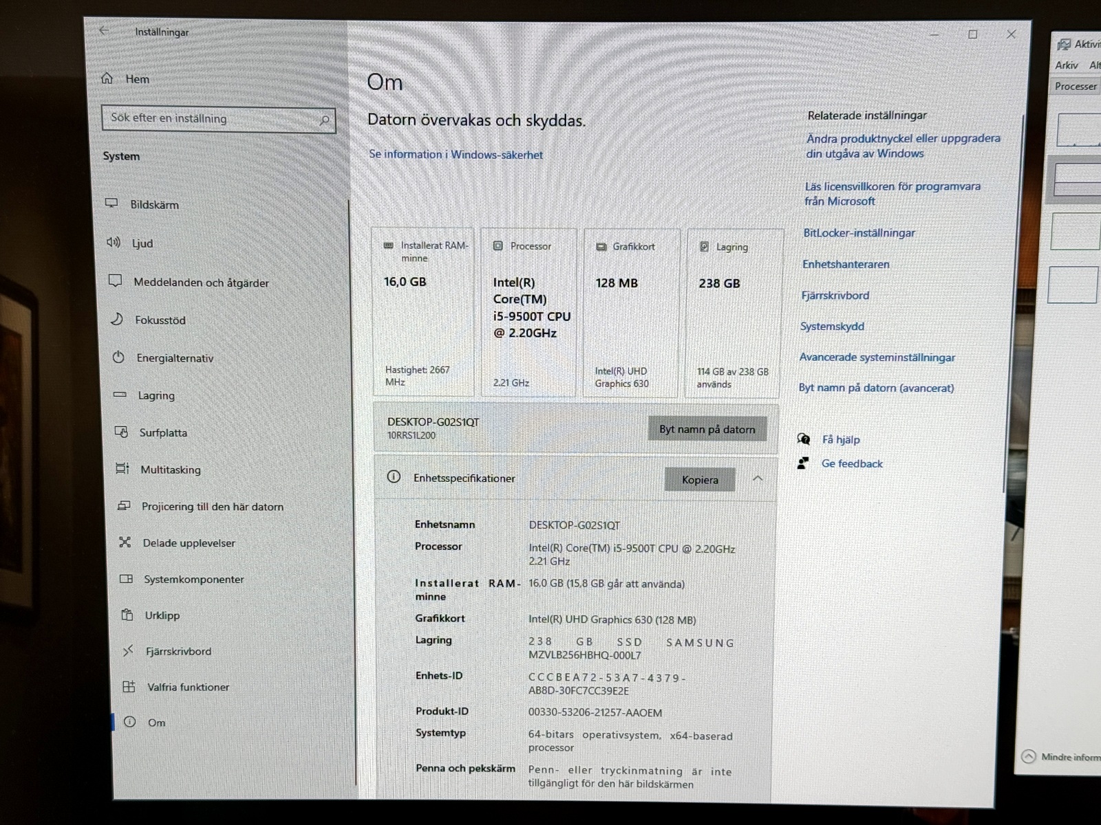 Dator Lenovo + skärm Dator Lenovo + skärm